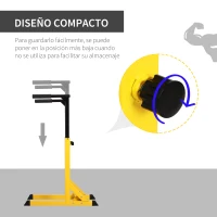 HOMCOM Estación Dip de Musculación Tipo Barras con Altura Ajustable Soporte para Entrenar Abdominales Espalda Peso Máximo de 100 kg 66x75x83-119 cm Amarillo(m-5)