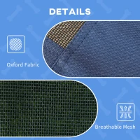 PawHut Raised Dog Bed Waterproof Elevated Pet Cot with Breathable Mesh UV Protection Canopy Blue, for Medium Dogs, 76 x 61 x 73cm(m-5)