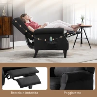 HOMCOM Poltrona Massaggiante e Reclinabile con Funzione Riscaldante e Telecomando, 78x84x101cm, Nero(m-8)