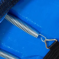 HOMCOM Trampoline Ø 183 cm avec filet de sécurité et revêtement antirouille galvanisé usage extérieur bleu et noir(m-9)