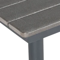 Outsunny Gartentisch Outdoor-Esstisch Loungetisch, wetterbeständig, modernes Design, 90 x 90 x 75 cm, Dunkelgrau(m-9)