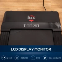 HOMCOM Indoor Walking Treadmill Exercise Walking Pad Machine for Home, Office, Fitness Studio, Training Room 1-6km/h Aerobic w/ LED Display & Remote Control, Black(m-4)