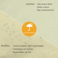 Outsunny Funda Protectora para Muebles de Jardín 68x87x77cm Funda de Tela Oxford 600D Impermeable para Patio Terraza Color Beige(m-4)