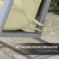 Outsunny Ensemble de 4 coussins d'extérieur pour balancelle de jardin, 1 coussin d'assise coussins de dossier et 2 oreillers(m-5)