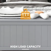 HOMCOM Storage Chest, Modern Storage Trunk with 2 Safety Hinges and Cut-out Handles, Wooden Toy Box for Living Room, Entryway, 76 x 40 x 48 cm, Grey(m-7)