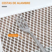 HOMCOM Carrito de Cocina con Ruedas Carro de Almacenamiento con Cajón Extraíble 2 Cestas y Frenos para Baño Salón Dormitorio 43,9x30,5x75,6 cm Blanco(m-5)