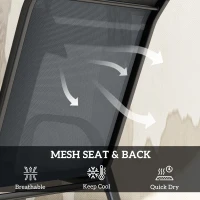 Outsunny Five-Piece Steel Patio Set, with Glass-Top Table - Dark Grey(m-5)