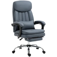 Vinsetto Fauteuil de bureau direction massant chauffant hauteur réglable dossier inclinable repose-pied gris(m-1)