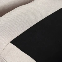 HOMCOM Poltrona Moderna in Tessuto con Piedini in Legno per Camera e Soggiorno, 90x72x91cm, Beige(m-9)