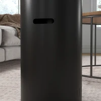 HOMCOM Camino a Bioetanolo in Acciaio e Vetro con Capacità 0.3L e Copertura 15㎡, 27x27x82 cm, Nero(m-8)