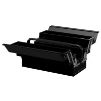 DURHAND 3 Tier Metal Toolbox, 5 Tray Professional Portable Tool Box with Carry Handle for Workshop, 45cmx20cmx34.5cm, Black(m-11)