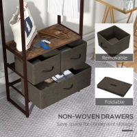 HOMCOM Compact Clothes Rail, with Drawers and Shelf(m-5)