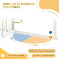 PawHut Cancellino per Cani taglia Piccola e Media con Chiusura Automatica, in Acciaio e PA, 74-100x76 cm, Bianco(m-6)