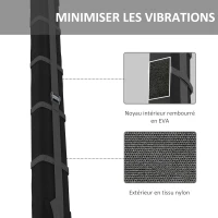 HOMCOM Lot de 2 barres de toit galerie souple gonflable et universelle pour voiture charge max 75 kg noir(m-5)