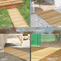Outsunny Rollweg Gehweg Ausrollbarer Gartentritt, wetterbeständig, Fichtenholz, 120 x 47 x 1 cm, Natur(m-4)