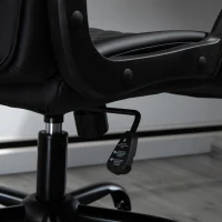 Vinsetto Bürostuhl Massage höhenverstellbarer Chefsessel Gamingstuhl mit Massagefunktion ergonomischer Drehstuhl Massage Sessel PU-Leder Stahl Schwarz 60 x 70 x 109-119 cm(m-9)