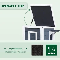 PawHut Katzenhaus aus Holz 2 Etagen Winterfest wasserdicht Katzenhütte mit Asphaltdach Treppen Fenster Katzenhöhle Outdoor Schutzhütte für Draußen Garten Balkon 51 x 51 x 81,3 cm Grau(m-4)