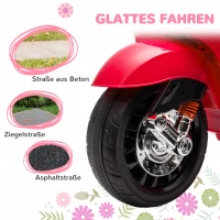 AIYAPLAY Elektro-Motorroller für Kinder, Vespa, Musik & Scheinwerfer, 107x47x73 cm, Rot(m-7)