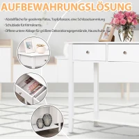 HOMCOM Konsolentisch Flurtisch Beistelltisch mit 2 Schubladen Sideboard Eingang Massivholz 80 x 40 x 75 cm(m-4)