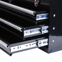 HOMCOM Coffret caisse boite a outils metallique avec 3 tiroirs noir 54 x 22 x 29 cm(m-6)