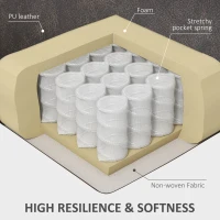 HOMCOM Manual Reclining Chair, Recliner Armchair with Faux Leather, Footrest, Cup Holders, 86x93x102cm, Brown(m-7)