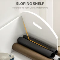 HOMCOM 2-Tier Storage Shelves, Kitchen Cart Shelf Unit with Wheels for Dining & Living Room, Home Study, White(m-6)