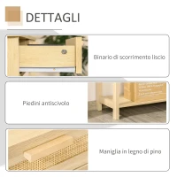 HOMCOM Tavolo Consolle in Legno per Ingresso, Salotto, Camera con 2 Cassetti, Stile Shabby Chic Color Legno, 100x30x76cm(m-7)
