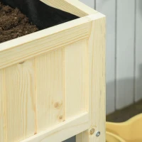 Outsunny Pflanzkasten Gartenpflanzgefäß Gemüsebeet aus Tannenholz für Garten Terrasse Balkon Outdoor 115 x 56 x 76 cm Natur(m-9)