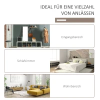 HOMCOM Garderobe mit Sitzbank, 4 Kleiderhaken, 2 Schubladen, Weiß + Grau(m-6)