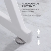 HOMCOM Escritorio Mesa de Ordenador 80x50x75 cm con Encimera de Vidrio Templado y Patas de Metal Carga 80 kg Estilo Moderno para Oficina Estudio Dormitorio Blanco(m-6)