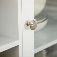 HOMCOM Aparador de Cocina con 3 Cajones Botellero y Soporte para Copas Mueble Auxiliar Estilo Moderno 120x40x87cm Blanco(m-8)