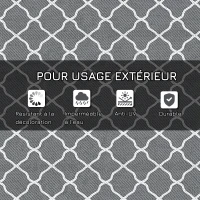 Outsunny Tapis d'extérieur tapis réversible dim. 2,74L x 1,82l m - PP Haute densité 310 g/m² Gris et blanc(m-5)