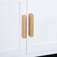 HOMCOM Rolling Kitchen Cart Sideboard Island Portable Serving Utility Storage Display Cabinet Trolley Wood Drawers Doors on Wheels w/Wine Racks(m-8)