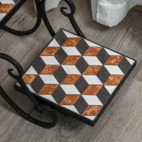 Outsunny Blumenständer Blumenregal Pflanzenständer Blumenbank Mosaiktisch Kachel Metall für drinnen und draußen Schwarz(m-9)