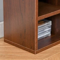 HOMCOM Rangements pour CD et DVD, étagère colonne de rangement, meuble de rangement avec 12 compartiments, capacité max. 204 CD, 21 x 20 x 175 cm, marron(m-11)