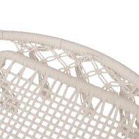 Outsunny Amaca Sedia Sospesa ad Altalena in Legno e Corda di Cotone, Beige, 80x140 cm(m-8)