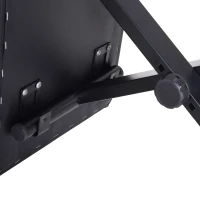 HOMCOM Foldable Keyboard Stool Padded Seat X Frame Chair Adjustable Height Piano Bench Black(m-8)