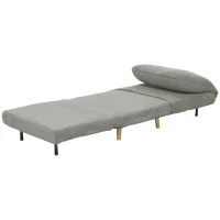 HOMCOM 2-in-1 Schlafsessel Gästebett, verstellbare  Kopfstütze Cord-Optik 82 cm x 8 cm x 83 cm Grau(m-10)