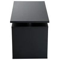 HOMCOM Table basse contemporaine design géométrique carré rectangulaire 77L x 40l x 44H cm noir mat(m-5)