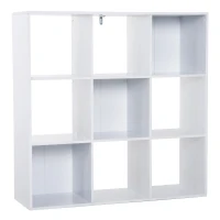 Meuble de rangement contemporain cubes 9 casiers 91L x 30l x 91H cm blanc(m-10)