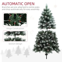 HOMCOM 5ft Snow-Dipped Artificial Pine Christmas Tree(m-7)