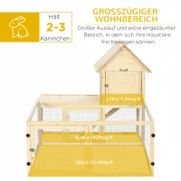 PawHut Kaninchenstall, 1 Rampe, 1 Nistkasten, 1 Bodenwanne, 151,5 x 106 x 97 cm(m-4)