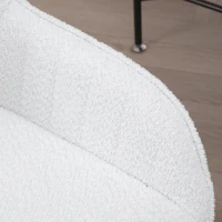 HOMCOM Sedia da Ufficio in Tessuto con Altezza Regolabile, Seduta Girevole e Ruote, Bianco(m-8)