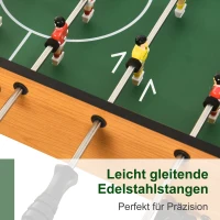 HOMCOM Tischfußball Tischkicker Kickertisch Spielzeug Spieler-Party Fußball Geschenk für 14+ Jungen Zusammenklappabar innen mit je 11 Spielern pro Seite MDF Schwarz+Natur 98 x 42 x 62,5 cm(m-6)