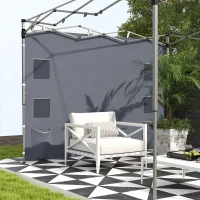 Outsunny 195 x 295cm Replacement Gazebo Sidewall - Grey(m-7)