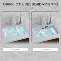 kleankin Mueble de Baño con Lavabo Cerámico Armario Bajo de Lavabo de Pared con 2 Puertas Estante Ajustable 60x45,5x60 cm Marrón(m-5)