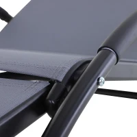 Outsunny Tumbona de Jardín Aluminio Reclinable con Respaldo Ajustable de 5 Niveles Reposapiés Regulable y Reposacabezas Extraíble para Terraza Balcón Exterior 66x152x81 cm Gris(m-8)