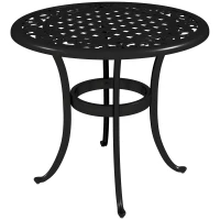 Outsunny Outdoor Garden Table, Cast Aluminium Patio End Table with Anti-slip Foot Pads for Garden, Patio, Balcony, 60 x 52.5cm, Black(m-11)