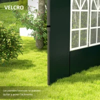 Outsunny Conjunto de 1 Carpa de Jardín 3x3 m Anti-UV Impermeable y 2 Paredes Laterales 3x2 m para Carpa 3x3 m y 3x6 m Verde(m-5)