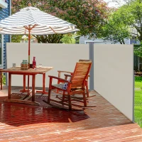 Outsunny 6 x 2m Retractable Sun Side Awning Screen Fence Patio Garden Wall Balcony Screening Panel Outdoor Blind Privacy Divider – Cream White(m-2)